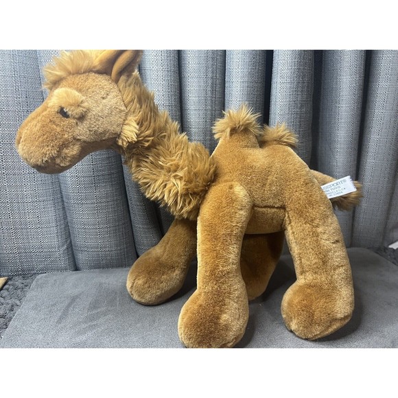 VTG Passport Plush Toy Camel Stuffed Animal Brown Weighted Feet Posable - Picture 2 of 13